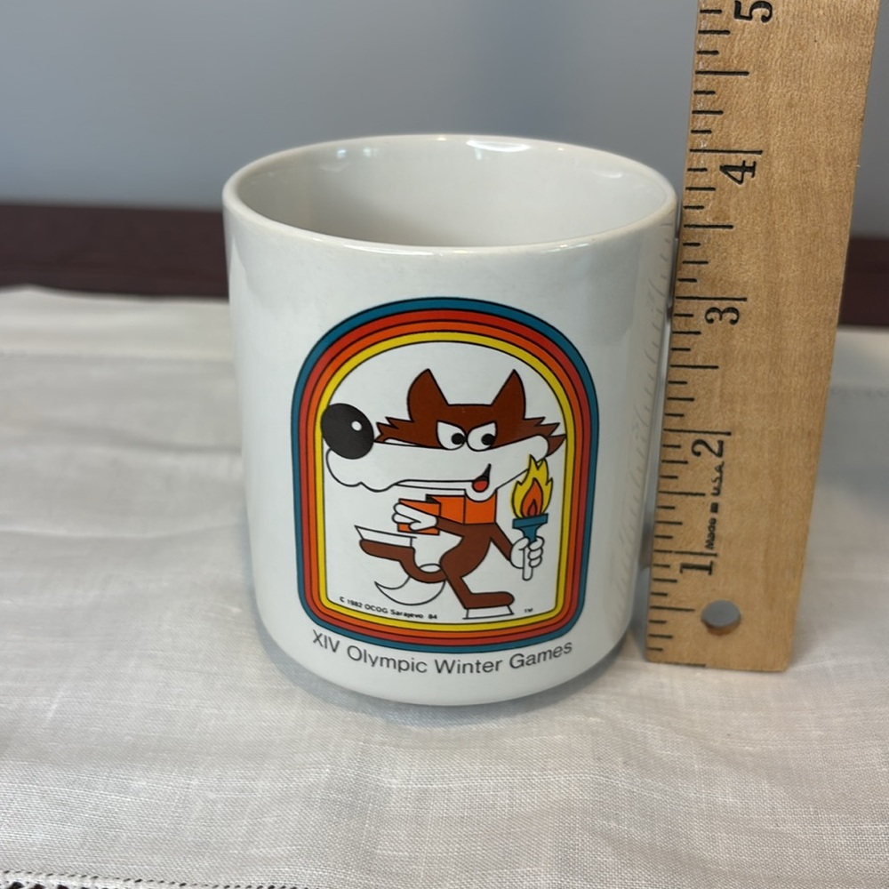1984 Olympic Winter Games Coffee Cup VUCKO THE WOLF MASCOT Sarajevo '84 XIV mug - Picture 7 of 8
